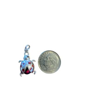 Silver 9.25  Red Ladybug Charm